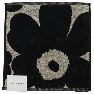 マリメッコ marimekko 071203 980 ウニッコ ミニタオル ハンドタオル タオルハンカチ 25X25cm ブラック×ベージュ レディース ユニセックス UNIKKO SOLID MINI TOWEL【r】