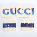 GUCCI グッチ ヘッドバンド リストバンド セット 558012 3GB95 9288 クリア×ブルー×ピンク 総スパンコール ヘアバンド メンズ レディース ユニセックス【新品/未使用/正規品】売れ筋