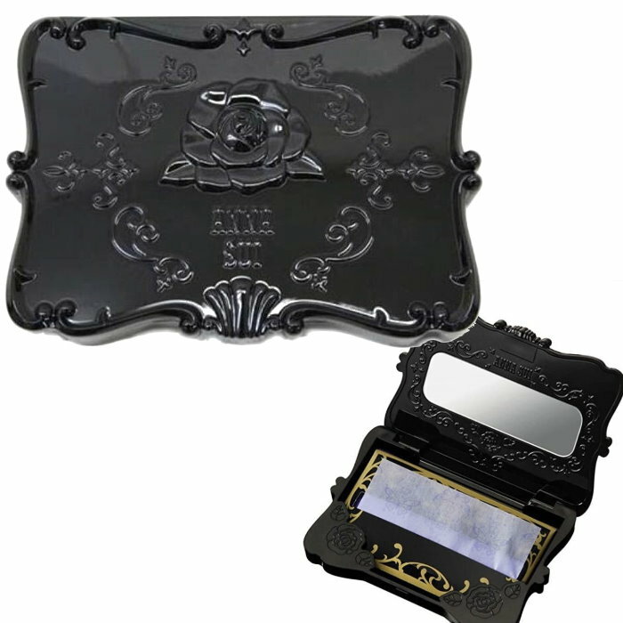 ANNA　SUI　アナ スイ　オイルコントロールペーパー　ケース鏡ミラー付き　ブラック　パープル　ana-oil　あぶらとり紙　オイルコントロールティッシュ　ビューティ　コスメ　化粧　ギフト レディース　