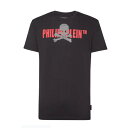 【期間限定】PHILIPP PLEIN フィリップ プレイン 半袖 Tシャツ MTK4249 ブラック ラインストーン スカル レッドロゴ プリント 六角 PPメタル マーク ラウンドネック カットソー トップス メンズ【新品 未使用 正規品】売れ筋