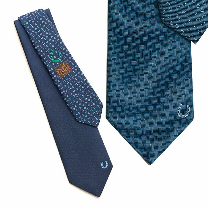 HERMES エルメス　ネクタイ　馬蹄ひづめ　ポイント　Hジャガード織　シルク　ソリッドタイ 7 cm フェール・ア・シュヴァル 【新品・未使用・正規品】のサムネイル
