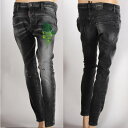 DSQUARED2 ディースクエアード スーパー ツインキー ジーンズ S74LB1224 S30503 900 SUPER TWINKY JEANS ストレッチデニム ブラック ボタンフライ 5ポケット グリーンローズ 薔薇 メンズ 【新品・未使用・正規品】売れ筋