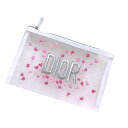 DIOR　ディオール コスメ　ポーチ　メッシュ　ハート花びら刺繍　化粧　マルチクラッチ　ビューティ　dior-pouch-embroidery【新品/未使用/正規品】【売れ筋】