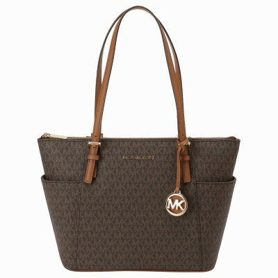 Rakuten - マイケルコース MICHAEL KORS 30S0GTTT1B 252 BRN/ACORN MKロゴチャーム付 トートバッグ ショルダーバッグ MKシグネチャー ブラウン/アコーン レディース JET SET ITEM EW TZ TOTE【】