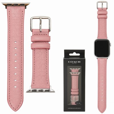 コーチ COACH Apple watch strap 14700208 アップル ウォッチ ストラップ 替えベルト【38mm/40mm/41mm ケース対応 ※ベルトのみ】シグネチャーC エンボスレザー ストラップ バブルガムピンク レディース 交換バンド 付け替えベルト【r】【新品/未使用/正規品】