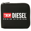 ディーゼル 二つ折り財布（メンズ） ディーゼル DIESEL X09541 P5480 T8013 ロゴプリント 小銭入付 二つ折り財布 ジップウォレット ブラック メンズ BILFOLD COIN ZIP XS【r】【新品/未使用/正規品】