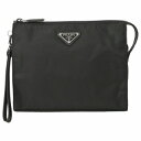 プラダ PRADA 2NE789 2DMH F0002 リナイロン サフィアーノ ハンドポーチ クラッチバッグ セカンドバッグ ブラック メンズ ユニセックス Re-Nylon TESSUTO+SAFFIANO【r】【新品/未使用/正規品】