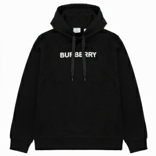 バーバリー BURBERRY 8055318 A1189 M ロゴプリント コットンフーディー パーカー スエットシャツ 長袖 プルオーバー Mサイズ ブラック メンズ レディース ユニセックス ANSDELL HOODY【r】【新品/未使用/正規品】