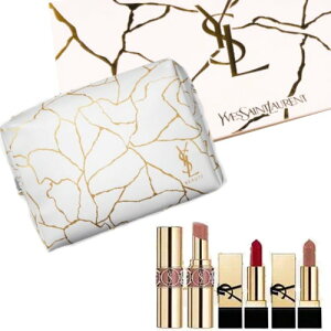 YSL　サンローラン　ミニ リップセット アイコンリップ3点 限定クリスマスコフレ ポーチ　4点セット　YSL-MINI-LIP-SET　　口紅サンプル試供品非売品コスメ ギフト コフレ　ビューティ【新品/未使用/正規品】