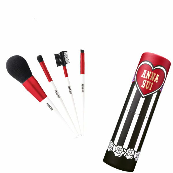 アナ スイ ANNA SUI ブラシセット4本 ボックス付き ブラッシュ セット 2023 ブラック レッド ana-gift-brush_set 筆 コスメ 化粧 ビューティ ギフト プレゼント レディース