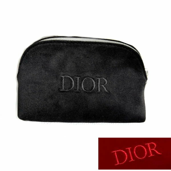 ディオール DIOR　ディオール ポーチ　ブラック　ベロア　ベルベット　DIORロゴ刺繍　dior-gift-bk2024　限定コスメビューティ ギフト コフレ【新品/未使用/正規品】