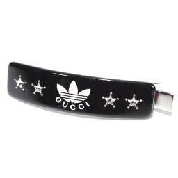 グッチ ヘアアクセサリー adidas x Gucci アディダス グッチ コラボ 限定 バレッタ 702940 IAABI 8515 ブラック スター ラインストーン ヘア クリップ ヘアピン ヘアアクセサリー レディース【新品/未使用/正規品】売れ筋