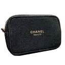 CHANELシャネル 限定 ポーチ ブラックラメ cc-pouch-BK048357 コフレ化粧ビューティ ホリデー 【新品/未使用/正規品】