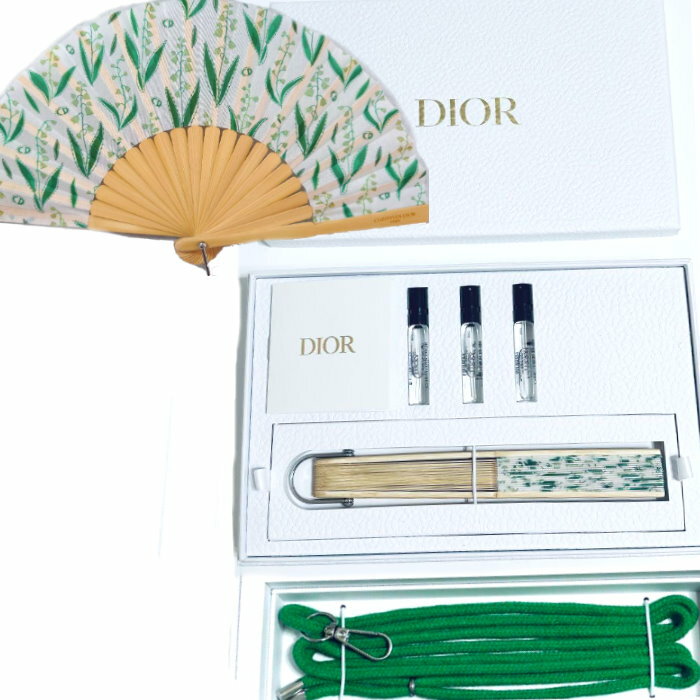 DIOR ディオール 扇子 ミニ香水 セット トワレ せんす スズラン すずらん ファン 限定 dior-gift-fan-edt-set2024 オードトワレパルファンコスメ化粧ビューティ【新品/未使用/正規品】