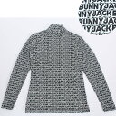 【Jack Bunny by PEARLY GATES】ジャックバニー 長袖 モックシャツ ブラックホワイトロゴロゴ #0 インナー レイヤード 263-2166524 ゴルフ ゴルフウェア アウター レディース 防寒暴風 ミス ミセス10代20代30代40代50代60代春夏秋冬オールシーズン日焼け止め日