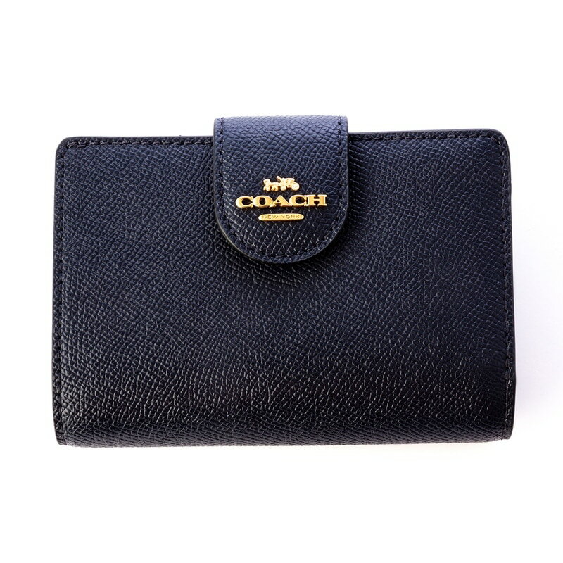 Double-Fold （No Coin Wallet） - コーチアウトレット　COACH OUTLET　6390 IMMID　二つ折り財布　ダークネイビー【】