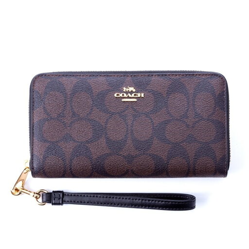 コーチアウトレット COACH OUTLET C4452 IMAA8 ラウンドファスナー長財布 ブラウン/ブラック シグネチャー【】 コーチアウトレット COACH OUTLET C4452 IMAA8 ラウンドファスナー長財布 ブラウン/ブラック シグネチャー【】