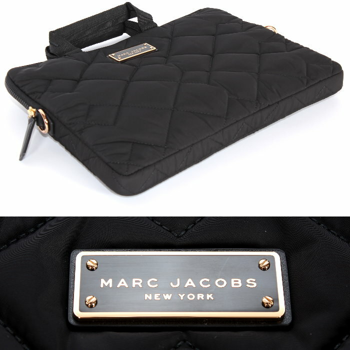 【エントリーpt5倍】【期間限定】 マークジェイコブス MARC JACOBS キルティング センターロゴプレート ナイロン 2Way ラップトップ ケース ブラック S550M06FA21 001 キルト PC ハンドバッグ トートバッグ ショルダーバッグ ブリーフケース レディース ユニセックス
