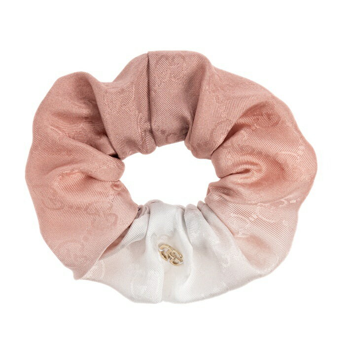 【エントリーPT5倍】GUCCI グッチ GGジャガード シルク シュシュ 831764 3G009 5772 ローズグラデーション GGメタルチャーム ヘアゴ...