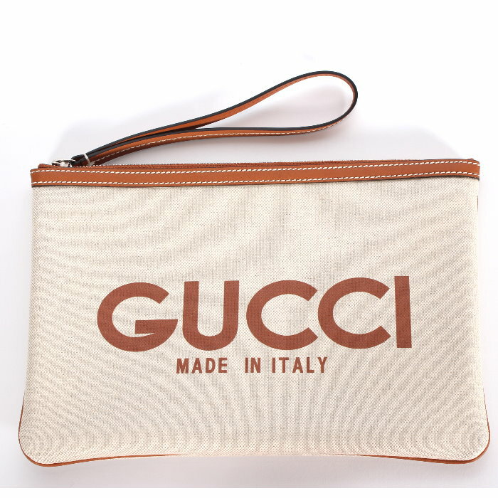 [가격 검토] 구찌 GUCCI 프린트 클러치 가방 77165 FACUL 8451 라이트 베이지 리스트 스트랩 첨부 세컨드 가방 핸드백 파우치 가방 가방 맨즈 레이디스 유니섹스 매진