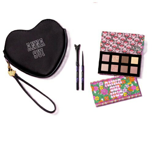 【エントリーpt5倍】アナ スイ ANNA SUI アイ セレクション 01　アイシャドウ　アイライナー　ハートポーチ クラッチバッグ 3点セットコスメ化粧ビューティギフト　anna-kit-2026-eye
