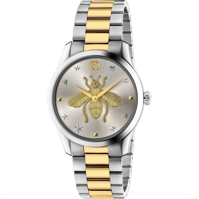 グッチ GUCCI 腕時計 Gタイムレス G-Timeless 38mm YA1264131 584157 I8600 8155 シルバー×ゴールド インターロッキングG BEE ビー 蜂 ステンレスブレス クオーツ メンズ レディース ユニセックス 売れ筋