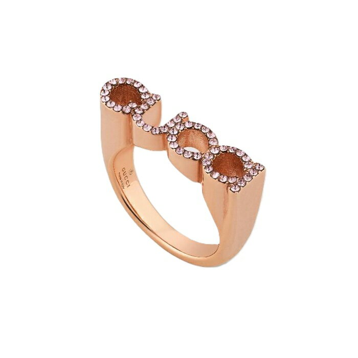 Rakuten - グッチ GUCCI スクリプト クリスタル リング 773857 J1D50 8523 ピンクゴールド ラインストーンロゴ 指輪 アクセサリー レディース ユニセックス 売れ筋