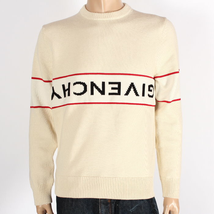 Rakuten - GIVENCHY ジバンシィ リバースロゴ セーター BM9063401M 130 オフホワイト Mサイズ コットン ニット 長袖 クルーネック トップス アパレル メンズ レディース ユニセックス 売れ筋