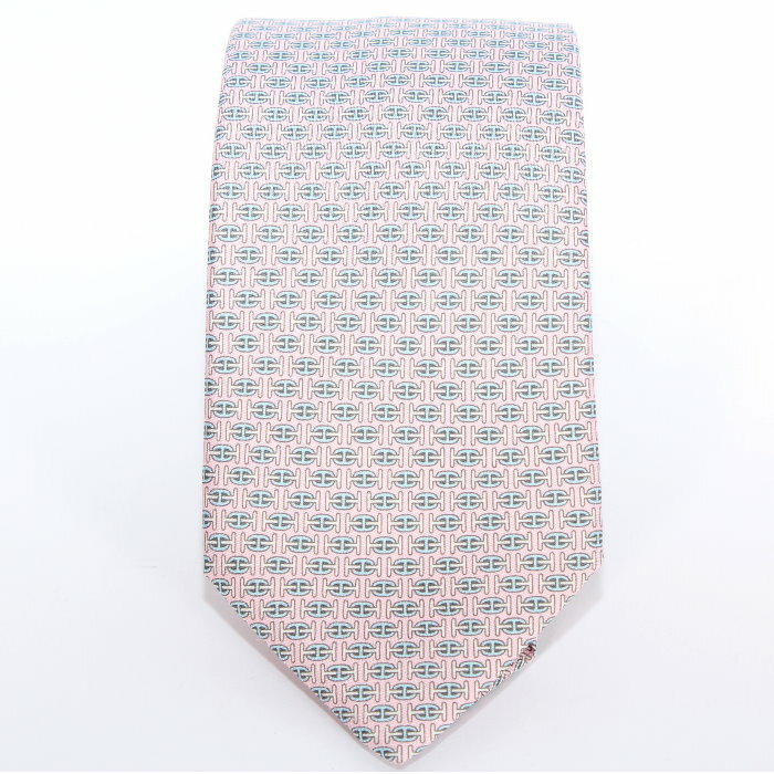 HERMES エルメス シルクツイルタイ 7 cm 《H・オ・マイヨン》 H006245T ローズ・ペール ROSE PALE ネクタイ H柄 シェーヌ・ダンクル ス..