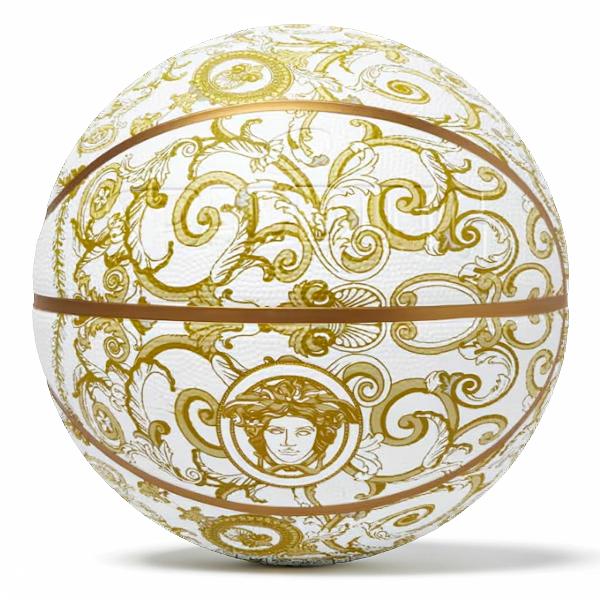 乐天商城 - VERSACE ヴェルサーチ メドゥーサ ガーラバスケットボール ホワイト BAROQUE バロック バロッコ インテリア オブジェ置物 スポルディング コラボ ZBASK0001-1A11941
