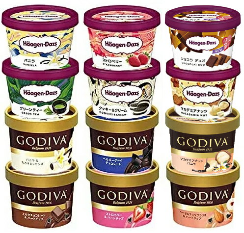 アイス ゴディバ ( GODIVA ) 6種＋ ハーゲンダッツ 6種 ミニカップ 12個 セット 高級アイス 高級 アイスクリーム 詰め合わせ ギフト 内祝い 誕生日 プレゼント 贈答 食べ比べ クリーム セット ミニ アイス詰合せ ハーゲンダッツアイス