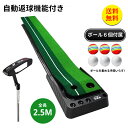 【送料無料】返球機能付き パターマット パタークラブ付き 2.5m パター練習 パター練習マット ゴルフ 練習 ゴルフマット 自動 アプローチ 室内 室外 傾斜...