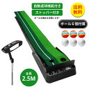 【送料無料】返球機能付き パターマット パタークラブ付き 2.5m パター練習 パター練習マット ゴルフ 練習 ゴルフマット 自動 アプローチ 室内 室外 傾斜...