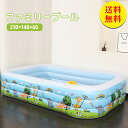【送料無料】プール ビニールプール 210×140×60cm 家庭用プール ファミリープール 大型プール キッズプール ガーデンプール レジャープール エアープール 家庭用 屋外用 ビッグサイズ 長方形 四角 子供用プール キッズ 大人|詳細画像