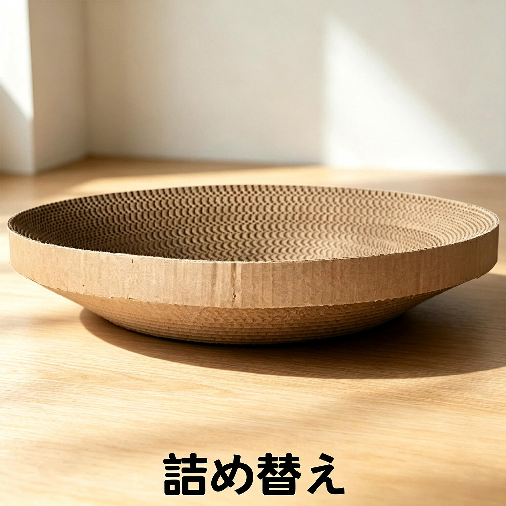 【送料無料】【詰め替え 2枚】猫 爪とぎ 爪研ぎ おしゃれ 防水仕様 取り換え可能 ベッド 爪とぎ防止 爪とぎ 段ボール 詰め替え 円形 M 38cm×38cm×3～5cm 詰め替え 2枚