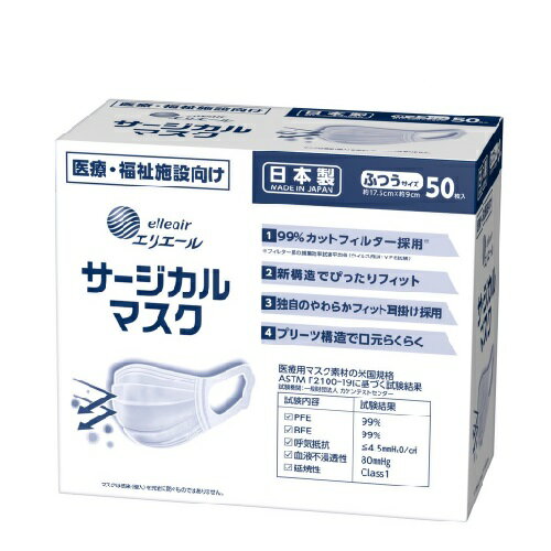 エリエール サージカルマスク ふつうサイズ 50枚【送料無料（離島・沖縄は除く）】