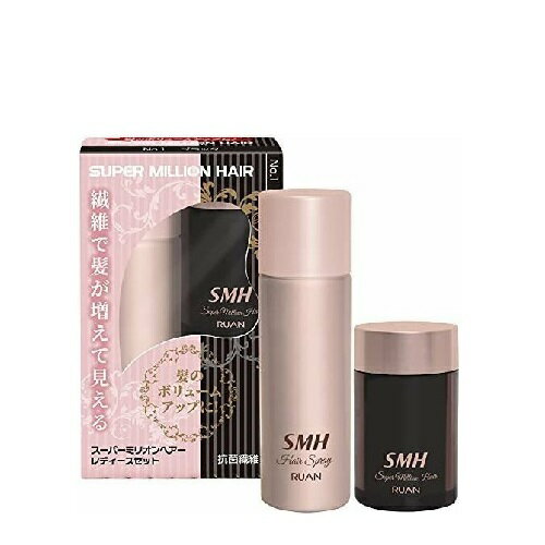【スーパーミリオンヘアー】レディースセット[No.1ブラック(10g)]+スプレー(35g)【ルアン】