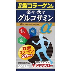 商品説明商品詳細ウェルネスジャパン　 骨楽快節グルコサミンα　　240粒区分：健康補助食品・健康内容：240粒 ※パッケージデザイン等は予告なく変更されることがあります。 本品はグルコサミンの他にもコンドロイチン、コラーゲン、キャッツクローを同時に摂取できる。 健康食品です。より快適な生活を送るための栄養食としてお役立て下さい。■お召上り方 栄養補助食品として、1日8〜12粒を目安に水またはお湯等でお召上がり下さい。 また、まれに体質やその日の体調により合わない場合もございますので、ご使用中体調のすぐれない時は一時使用を中止してください。 開閉後はフタをしっかり閉め、直射日光・高温多湿を避けて保存して、 なるべくお早めのお召上がり下さい。 賞味期限等の表記について「西暦年/月/日」の順番でパッケージに記載。原材料名 乳糖、コラーゲンペプチド、サメ軟骨抽出物（サメ軟骨エキス・デキストリン）、キャッツクローエキス末（キャッツクローエキス・デキストリン）、グルコサミン、セルロース、ショ糖脂肪酸エステル、V.B1、（原材料の一部にえび・カニ・豚を含む） 原産国製造販売元 日本株式会社ウエルネスライフサイエンス 埼玉県熊谷市三ケ尻37630120-074-263広告文責キュアライフジャパン株式会社お問い合わせ先 0574-50-8306