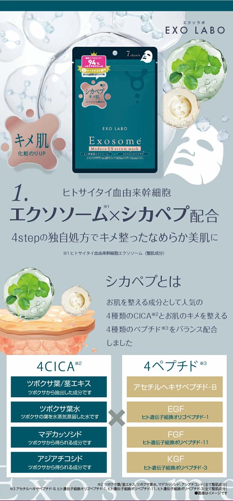 乐天商城 - 【メール便送料無料】ジャパンギャルズ　＜EXO LABO EX HCセラムマスク 7P＞（グリーン）エクソラボ＞
