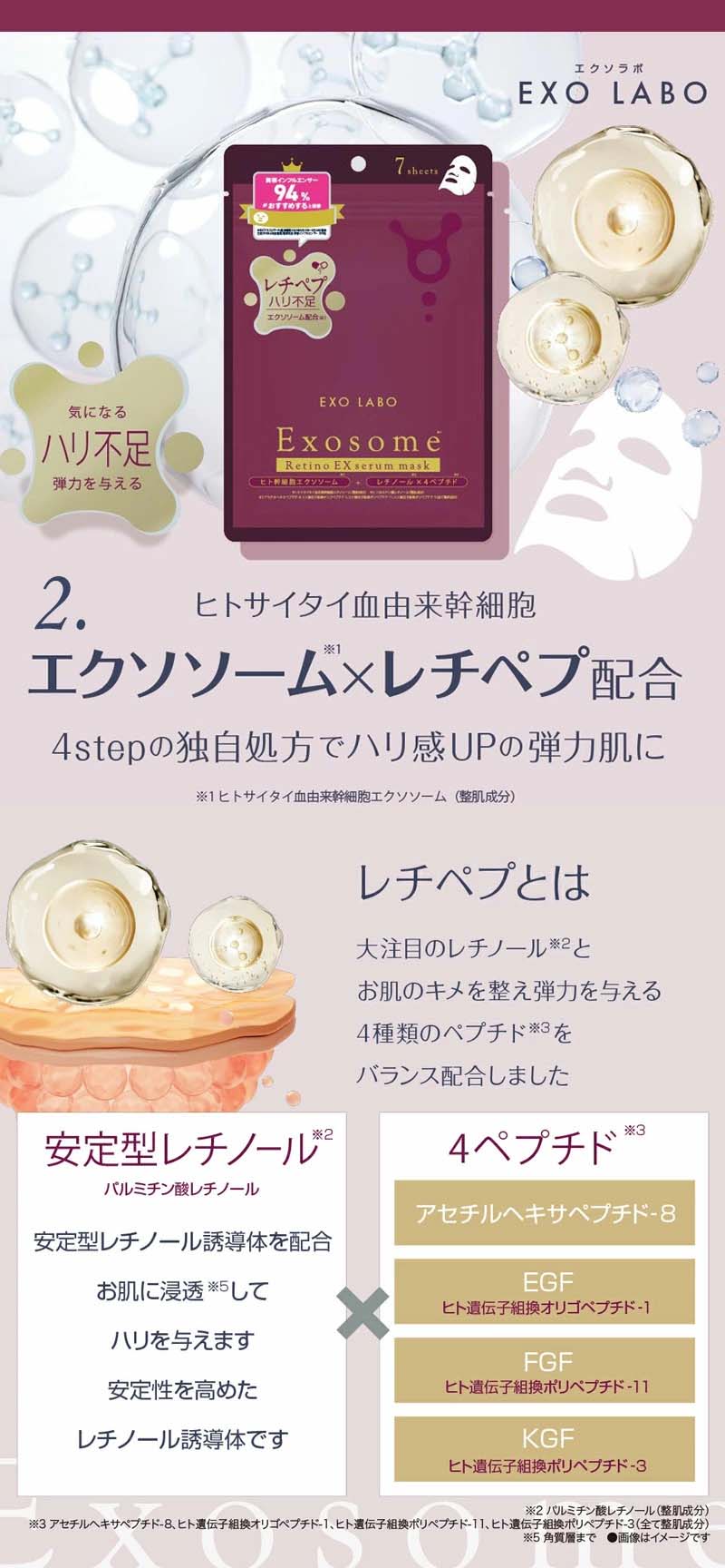 乐天商城 - 【メール便送料無料】ジャパンギャルズ　＜EXO LABO レチノEXセラムマスク 7P＞（レッド）エクソラボ＞