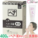 ナイアード ヘナ＋木藍 黒茶(ダークブラウン) 400g NO.4 +[クレンジング50ml・ヘア＆耳キャップ] ヘナ 白髪染め モクラン もくらん ヘナカラー 毛染め naiad☆