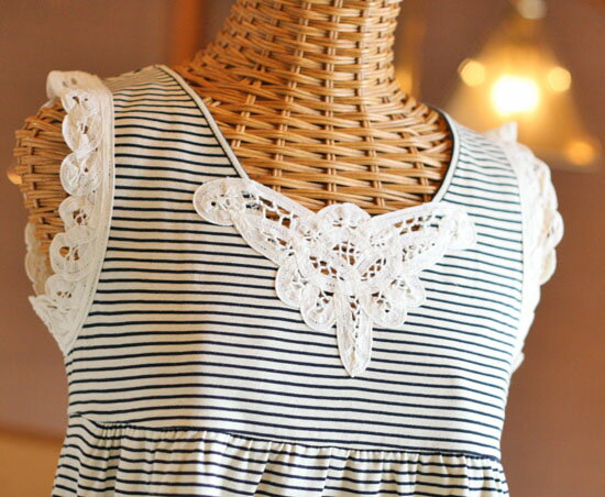 ☆選べるレディース服3点福袋対象商品☆バテンレース ボーダー 天竺 キャミソール(返品・交換・ギフト包装不可)レディース 婦人服 骨格ウェーブ かわいい 春 夏...