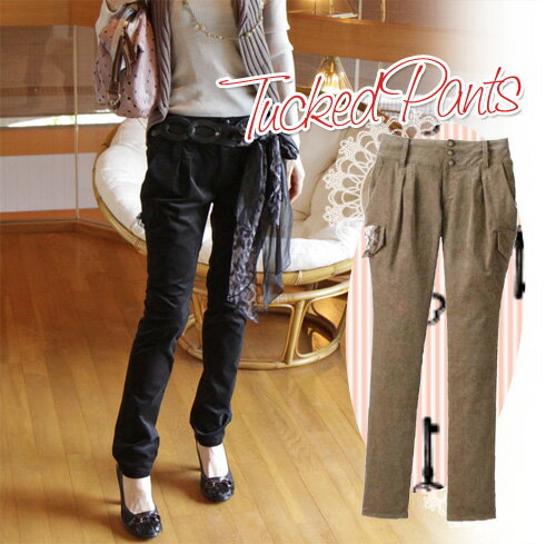 ☆詰め放題福袋チケット対象商品☆Re.Verofonna ヴェロフォンナ ポイントレース タック ジョガーパンツ 送料無料 レディース 9号 Mサイズ 骨格ウェ...