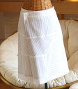 ☆選べるレディース服3点福袋対象商品☆軽やか レーシー ストライプスカート(返品・交換・ギフト包装不可)レディース 婦人服 9号 Mサイズ ホワイト 白 巻きス...
