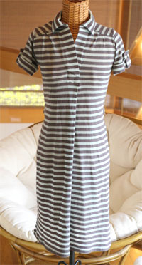 ☆選べるレディース服3点福袋対象商品☆キュートカラー シェードボーダー 半袖 ワンピース(返品・交換・ギフト包装不可)シャツワンピ レディース 婦人服 9号 M...