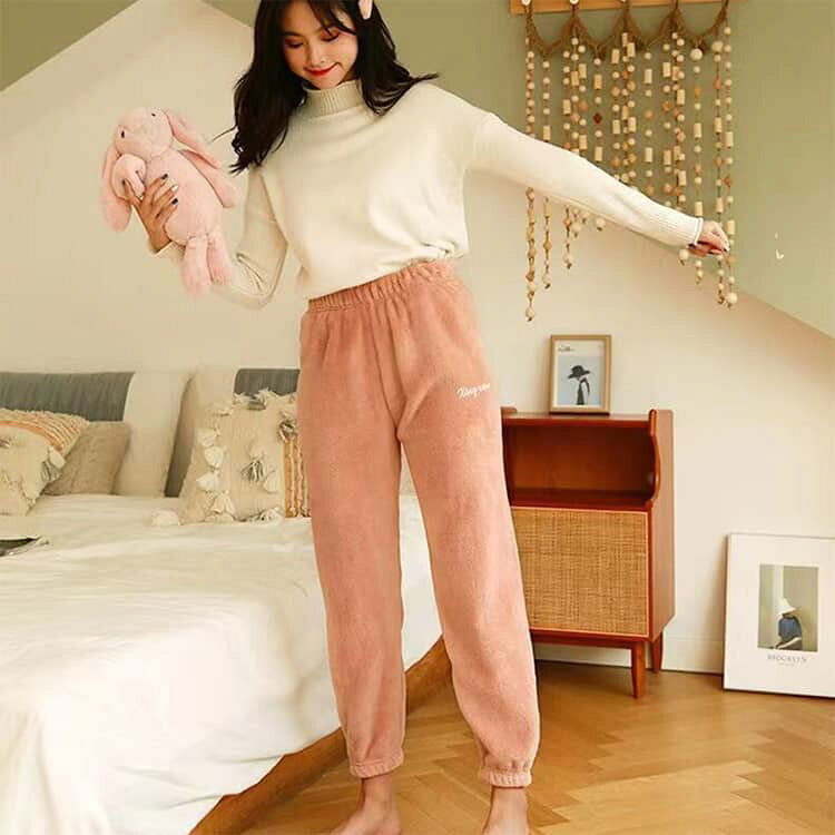 ボトムス パンツ もこもこ ルームウェア レディース ルームウェア 2点セット フリ...