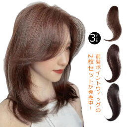 【送料無料】2本入り 前髪ウィッグ つけ毛 小顔 簡単 ワンタッチ ヘアアレンジ ウイッグ 耐熱ウィッグ エクステンション ポイントウィッグ 前髪ポイントウイッグ ヘアピース