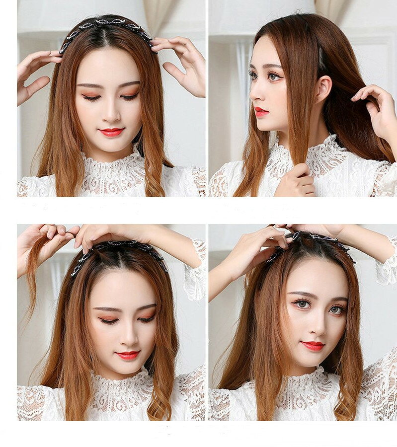 編み込み風 クリップカチューシャ 大人 ヘアアレンジ 編み込み風 髪留め ヘアアク...