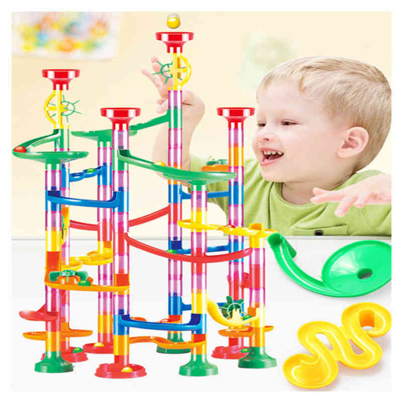 知育玩具 おもちゃ 遊具 コロコロスライダー 133pcs ころころコース ブロックスライダー 組み立て こども 子供 知育 誕生日 シースルータイプ 3才 4才 5才 プレゼント 考え力 想像力 集中力 3