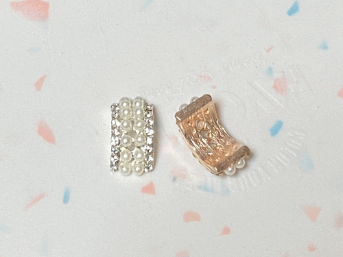 【センターパーツ】パール＆キュービックのアーチ形パーツ 1個